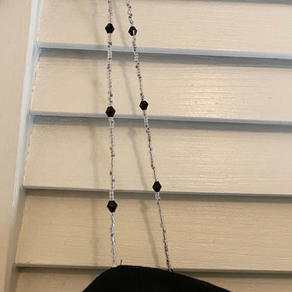 Claudia Cordic Asymmetrical Black Dress w/ Jewel beaded Straps - Picture 2 of 8